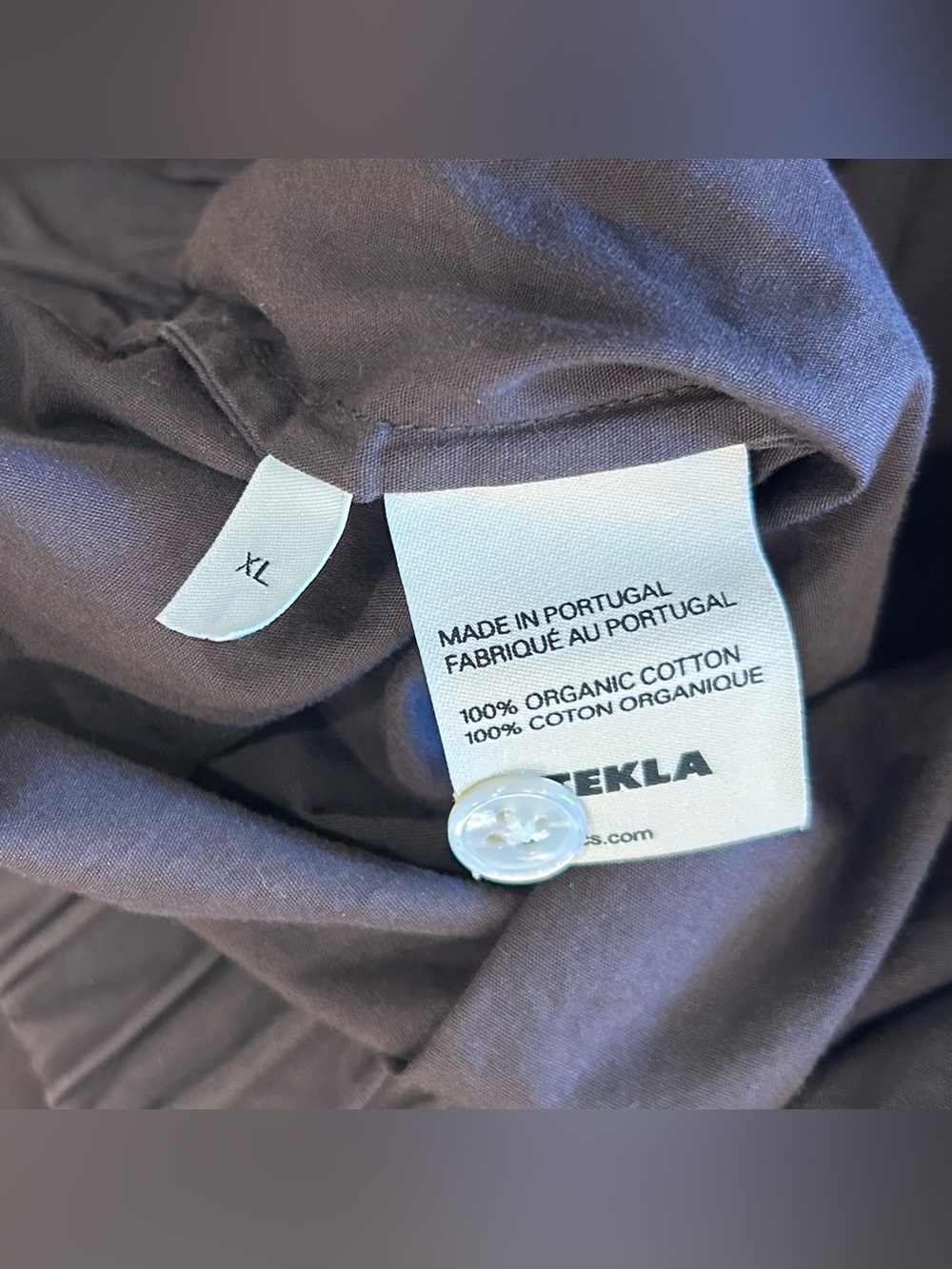 Tekla Poplin Pyjama Coffee Dark Brown Straight Leg Lightweight Pants - Size XL - Picture 5 of 9